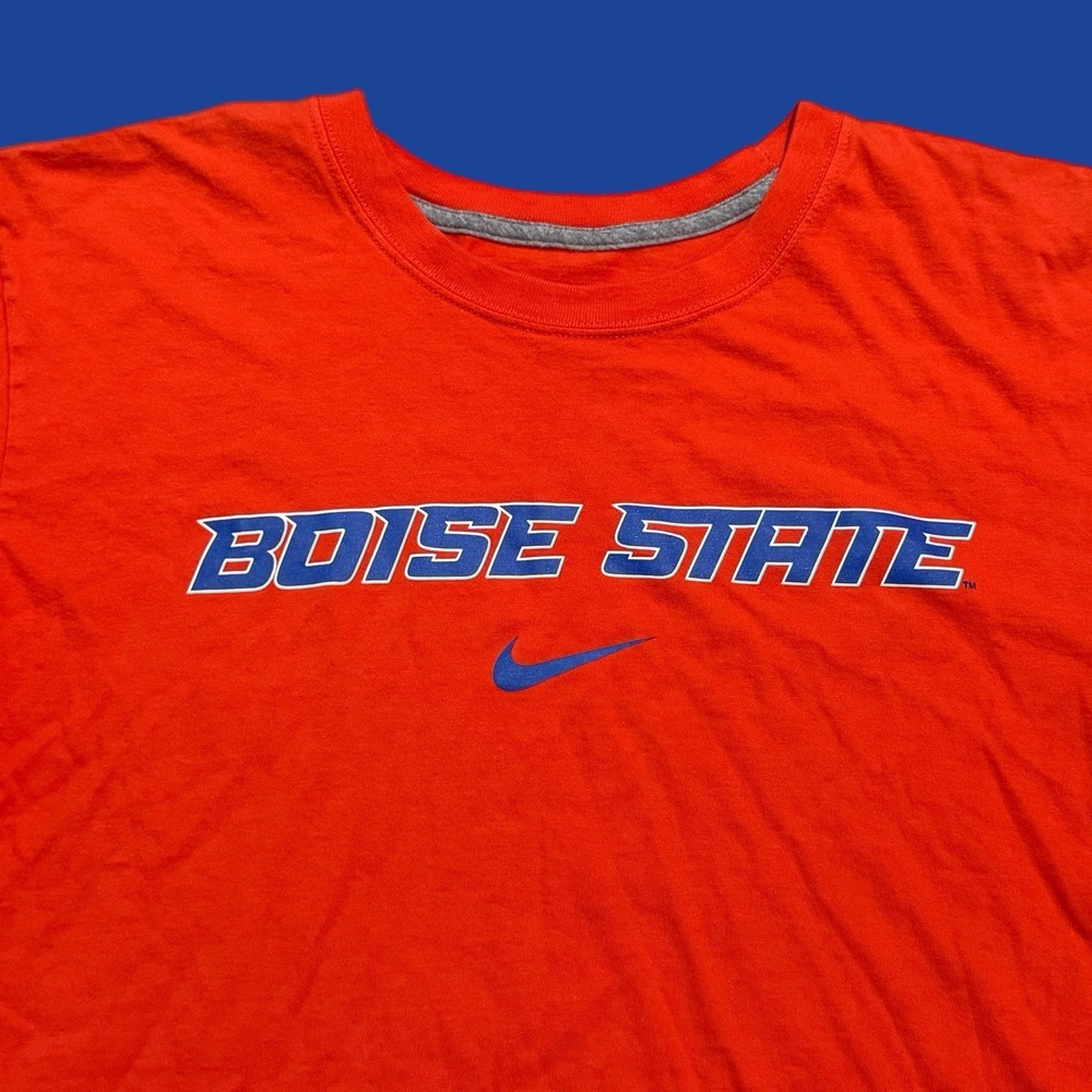 Nike Boise State University Broncos Orange Cotton T-Shirt Men's Size Large